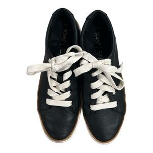 TOMS Alex black leather sneakers - size 9